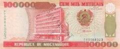 Mozambik 1993 basımı 50000 Meticais