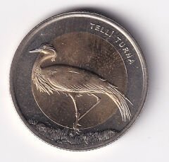 Anadolu hayvan serisi- telli turna 1 lira bimetal